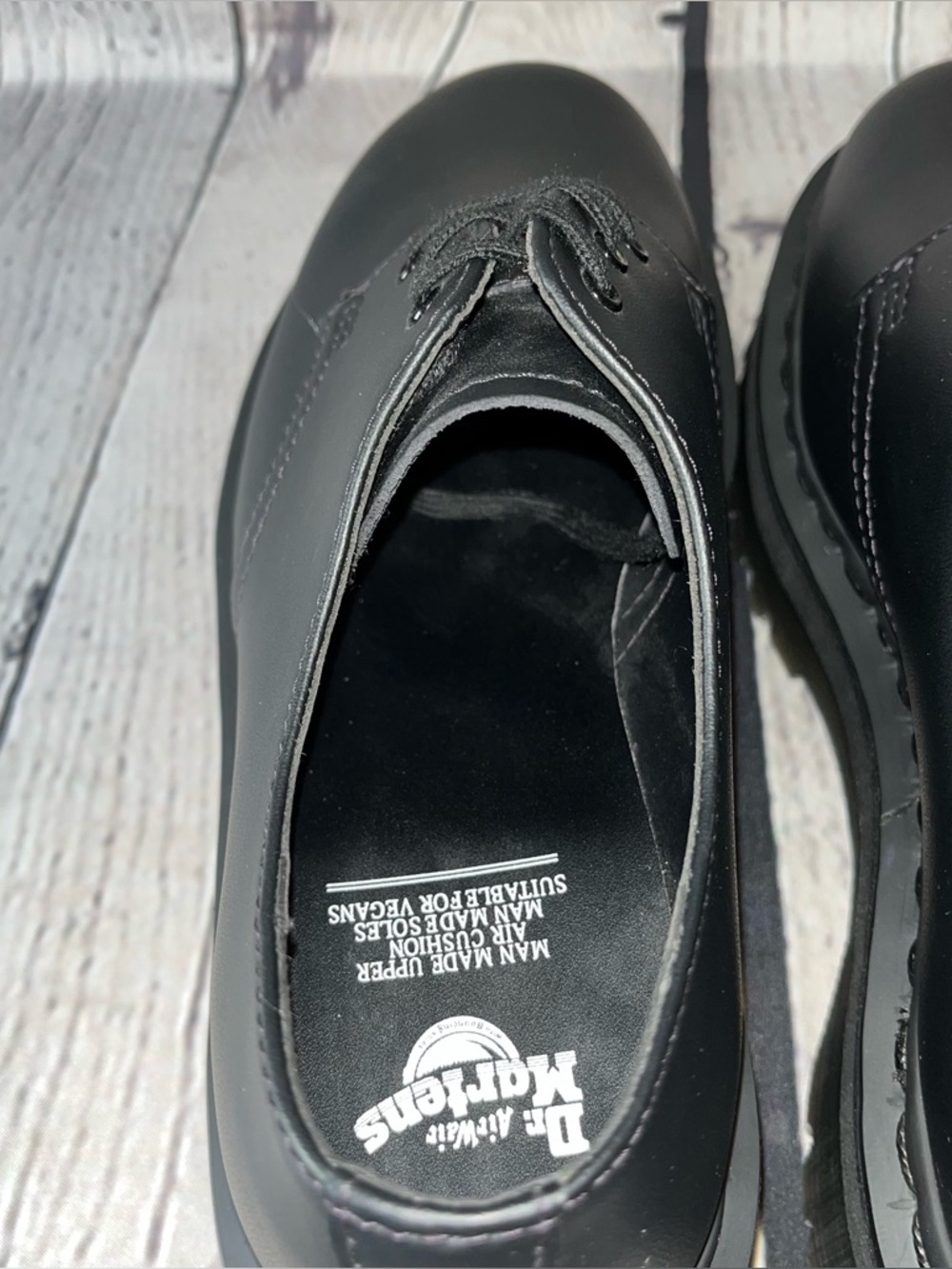 NWT Dr. Martens 1461 Vegan Mono Felix Platform Black Shoes Size 8 - Picture 11 of 12